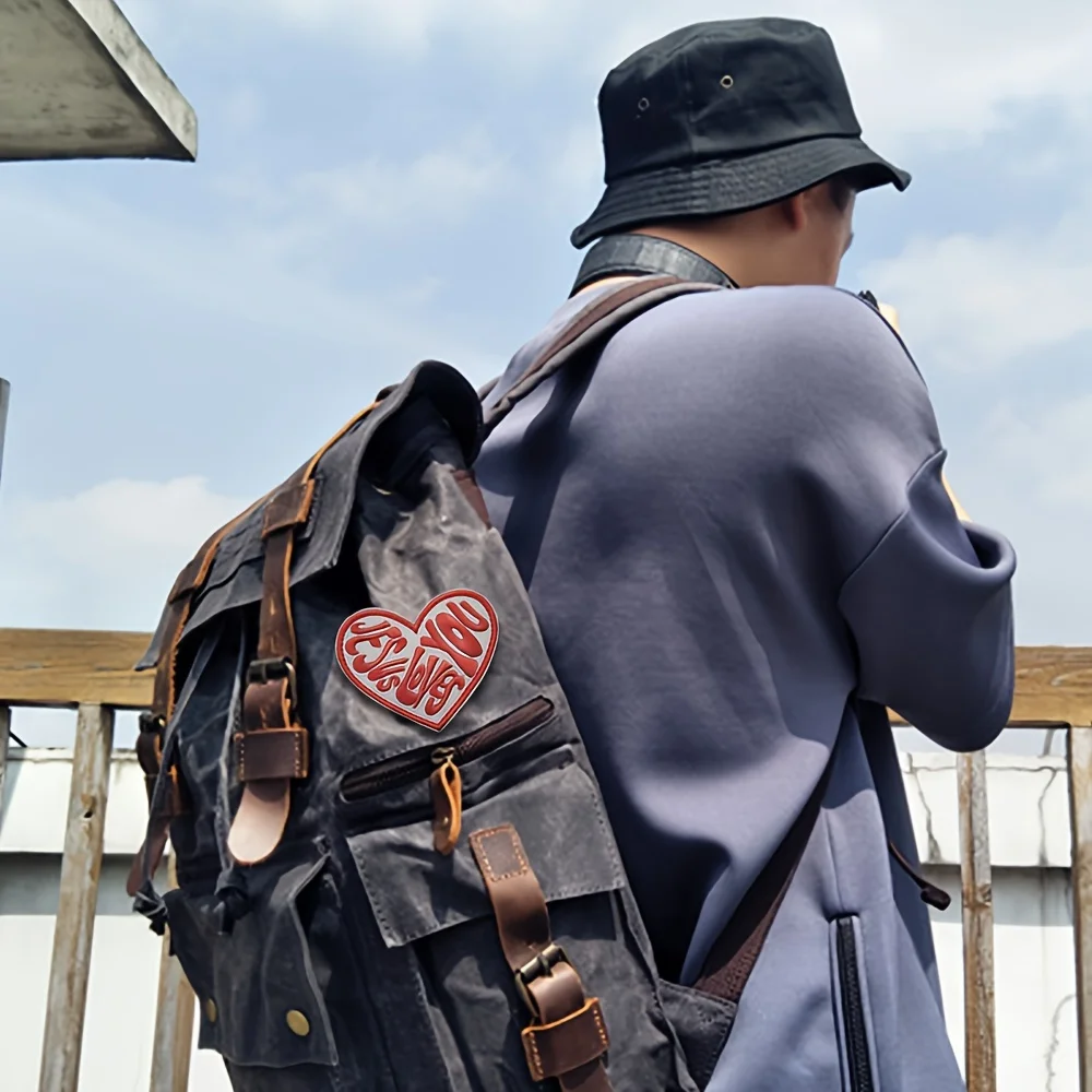 Parche bordado corazón Jesús te amo con Velcro para mochila táctica - imagen 4