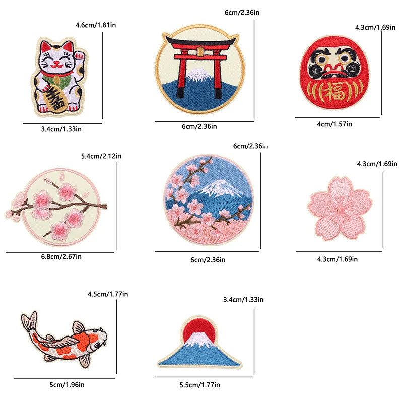Parches estilo japonés con emblemas