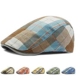 Gorra táctica newsboy de cuadros unisex para primavera/verano