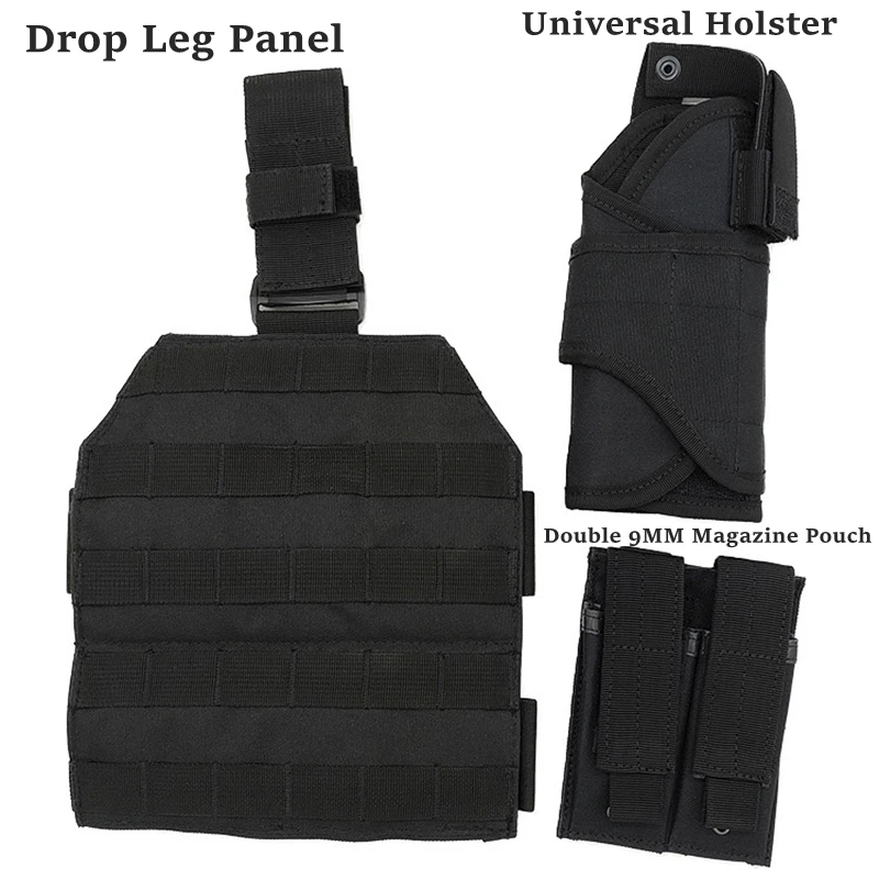 Plataforma táctica MOLLE pierna con funda universal y bolsa cargador - imagen 2