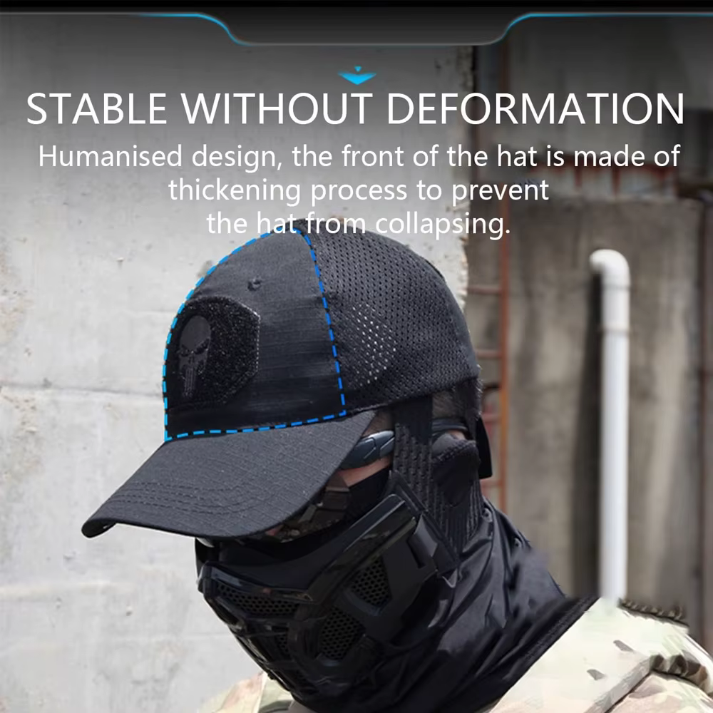 Equipo airsoft máscara media cara con gorra transpirable y gafas - imagen 5