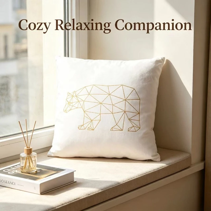 Cojín decorativo nórdico de gamuza con funda extraíble lavable - imagen 2
