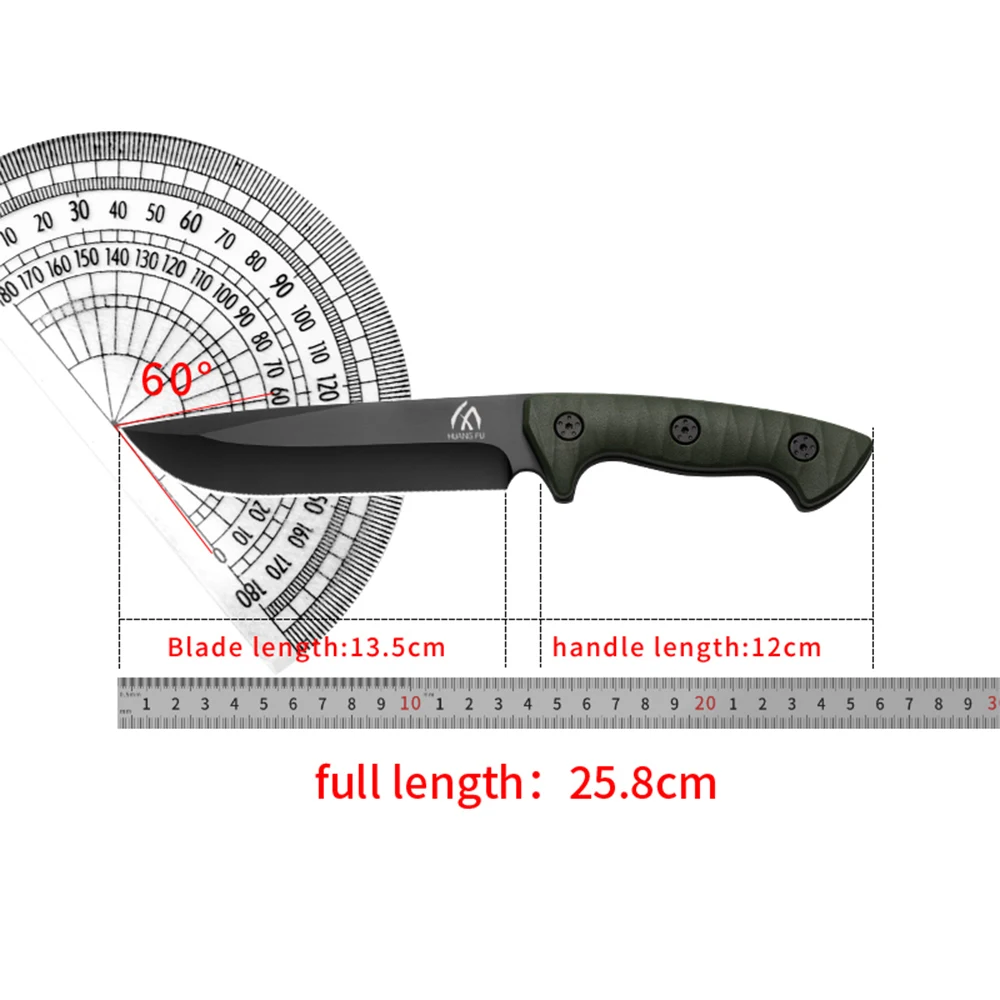 Cuchillo fijo táctico al aire con funda para senderismo y camping - imagen 4