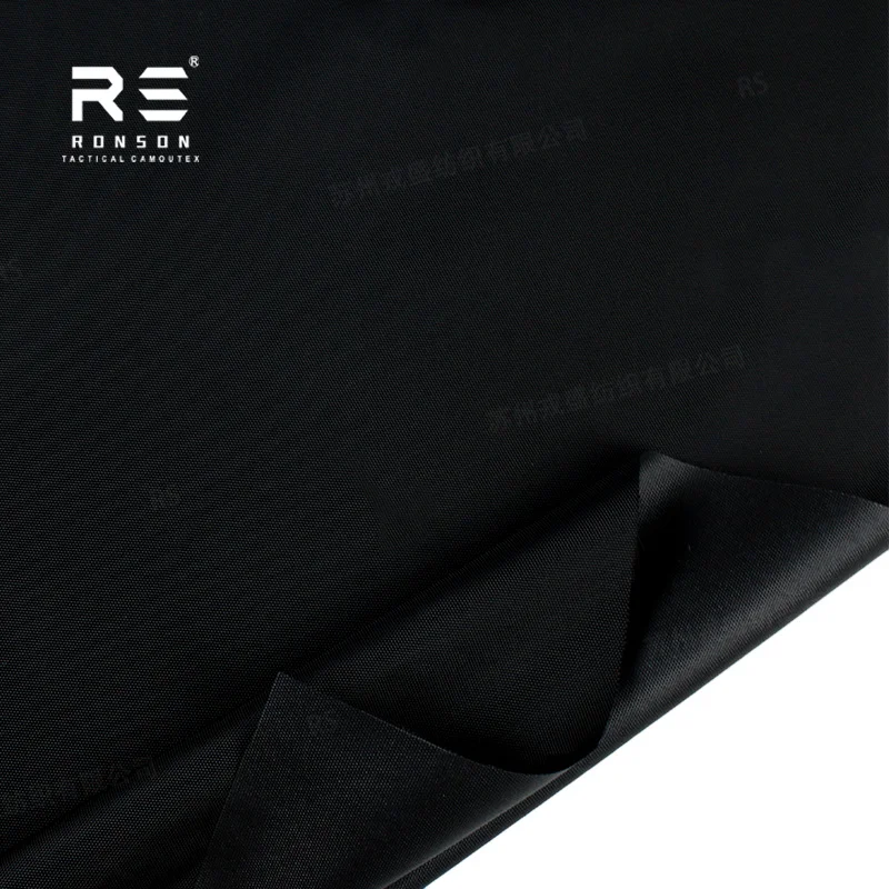 Tela Oxford de nylon impermeable PU negra táctica para bolsas