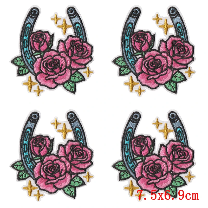 Parche táctico termoadhesivo bordado estilo oeste toro calavera floral - imagen 3