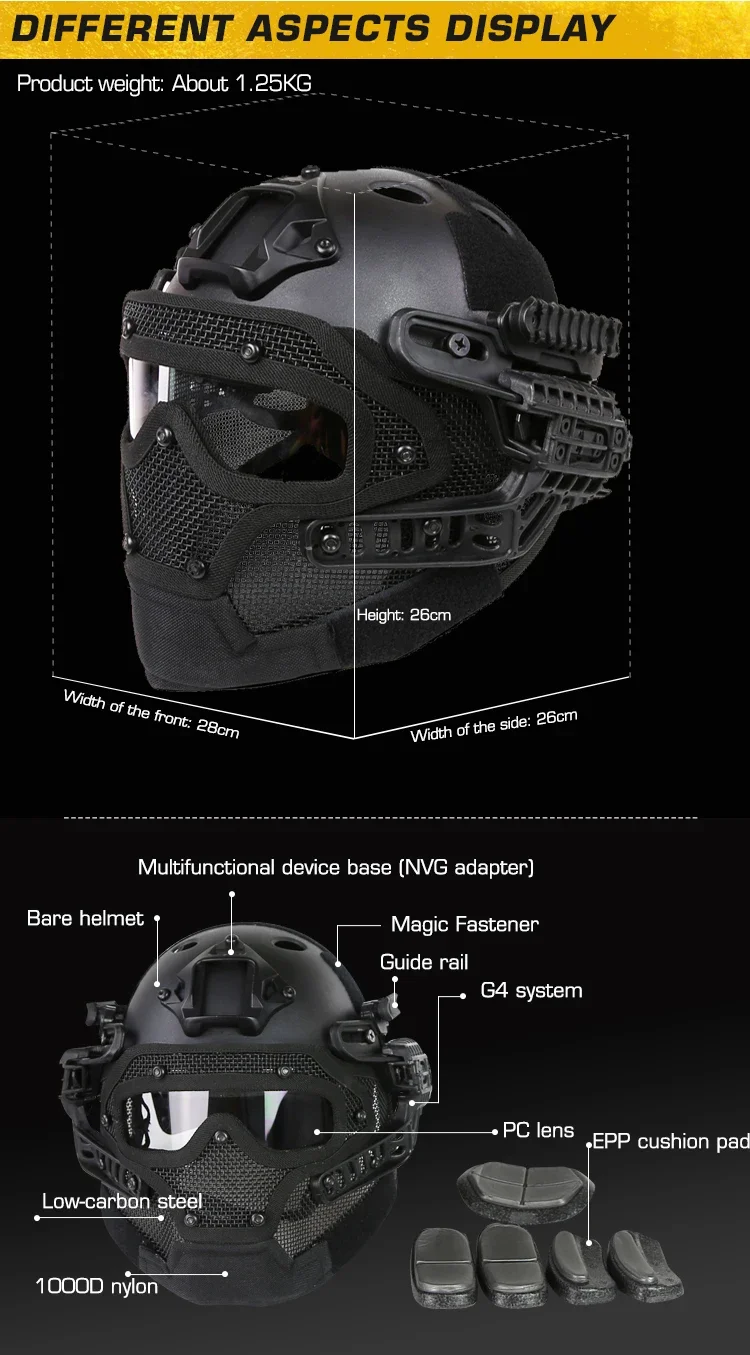 Casco en vista lateral