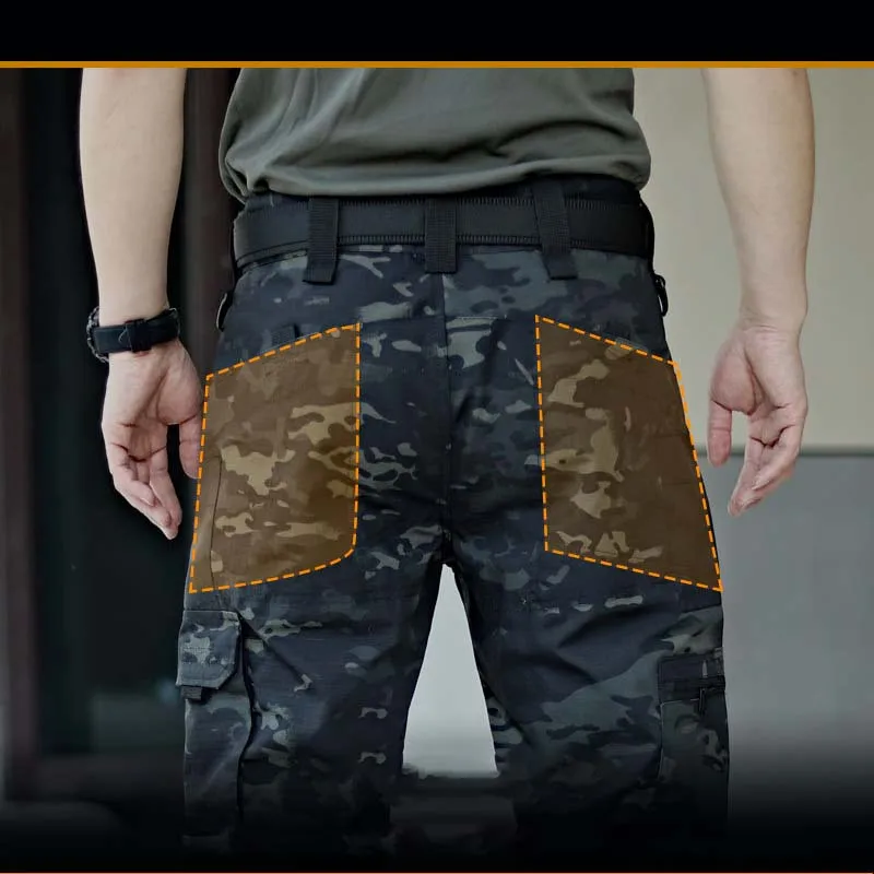 Pantalones tácticos cargo impermeables camuflaje con bolsillos - imagen 2