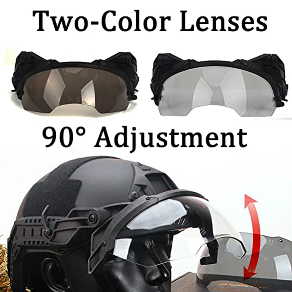 Casco táctico airsoft con visor abatible y luz LED - imagen 5