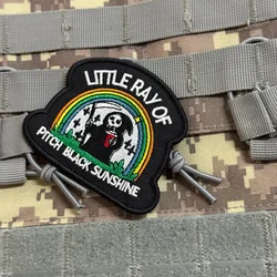 Parche táctico bordado LITTLE RAY OF PITCH BLACK SUNSHINE velcro ropa