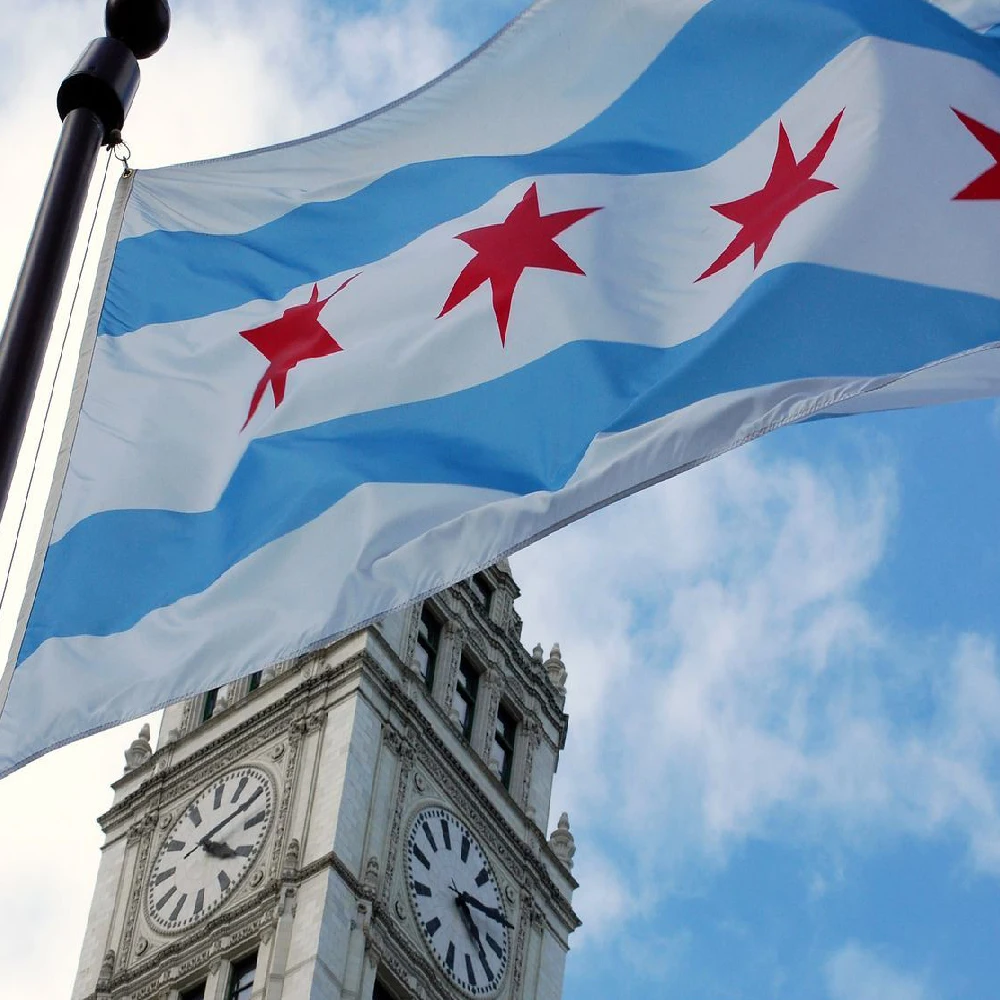 Bandera Chicago W FLAGLINK – Banderín decorativo exterior - imagen 2