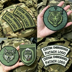 Parche táctico bordado logotipo personalizado termoadhesivo velcro