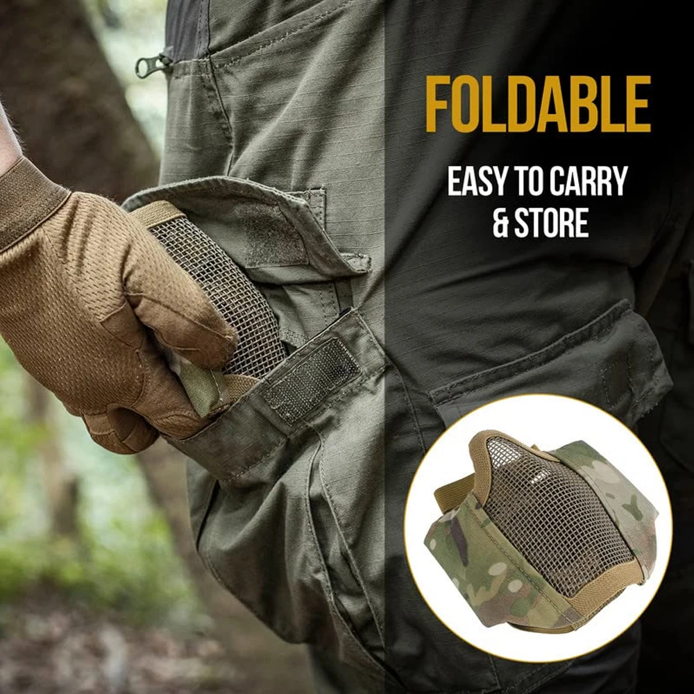 Máscara de airsoft malla plegable con protección auditiva - imagen 2