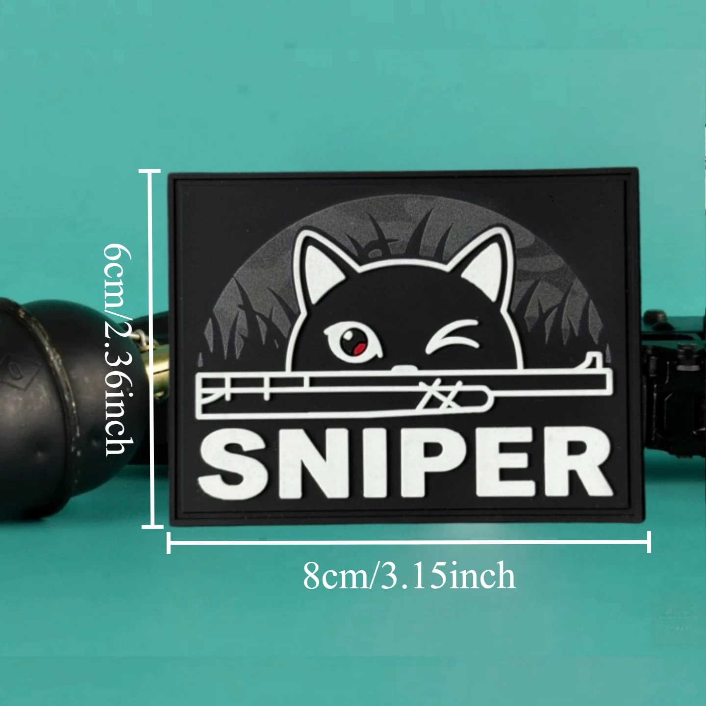 Parche táctico PVC con velcro Sniper gato para mochila militar