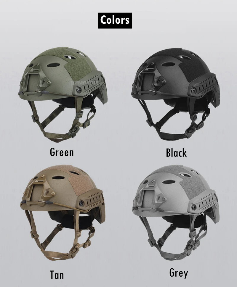 Vista lateral del casco táctico Airsoft