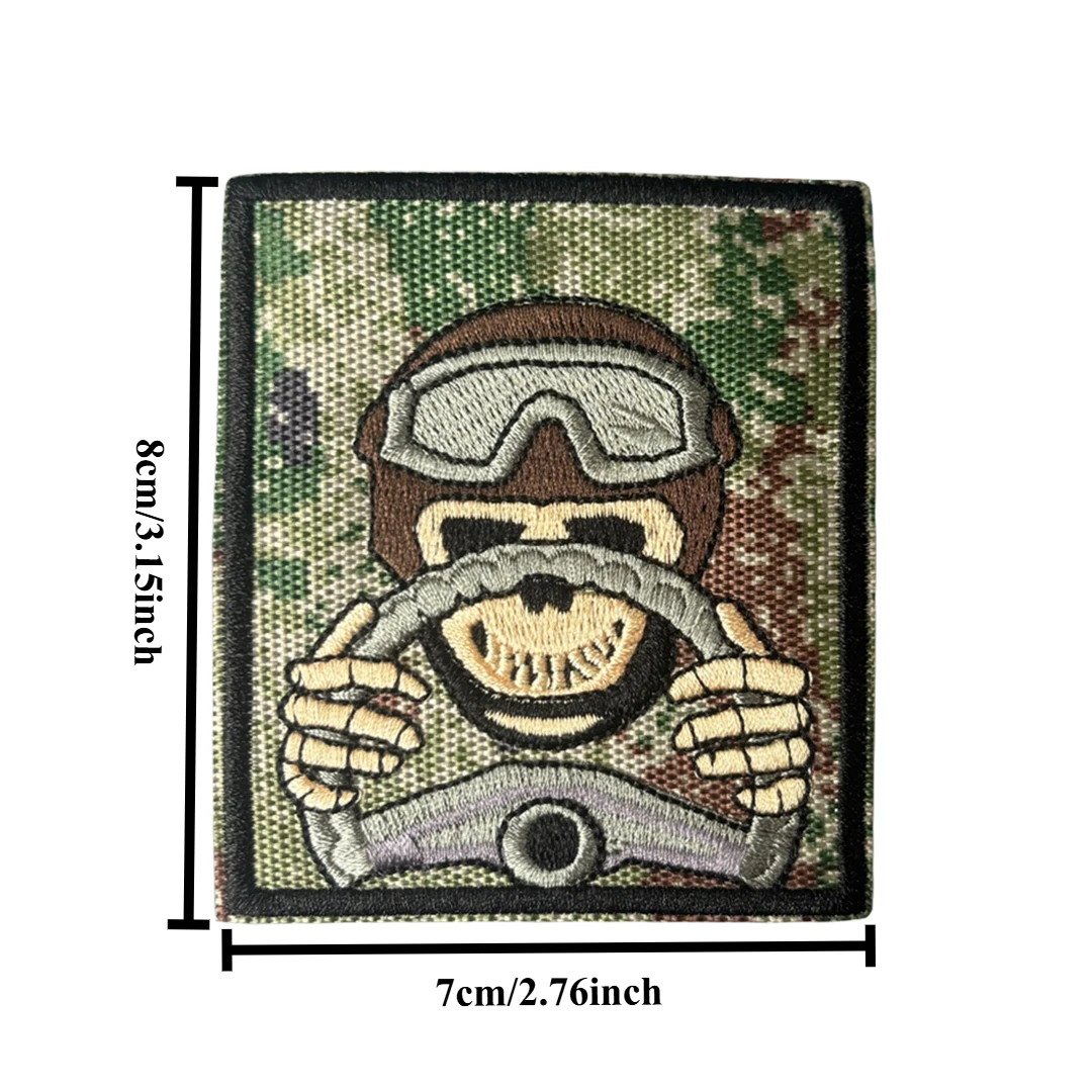 Parche bordado táctico calavera estilo off-road para coche – velcro