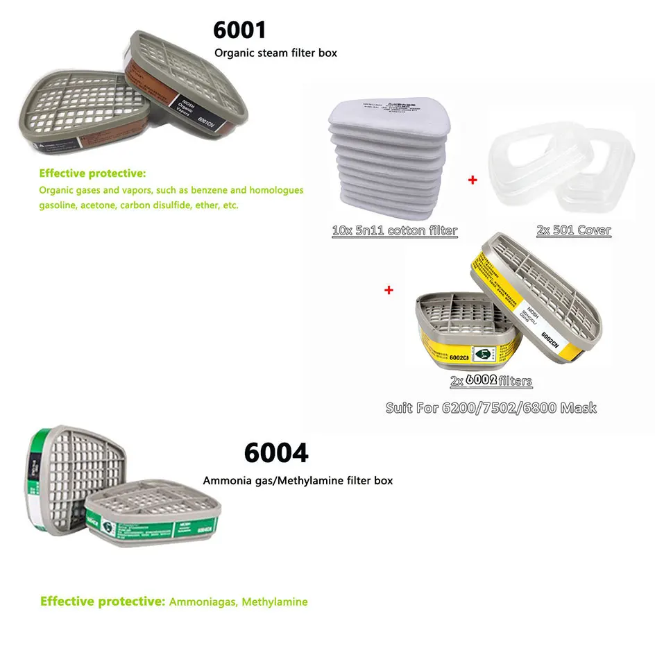3M Filtros 5N11 para mascarillas 6200 7502 6800 algodón - imagen 4