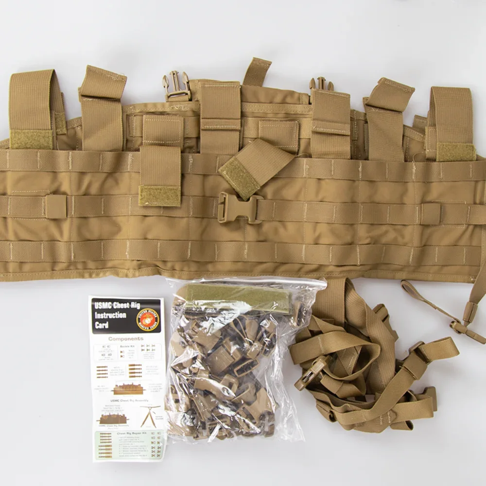 Chaleco táctico USMC TAP MOLLE marrón lobo, arnés pectoral - imagen 5