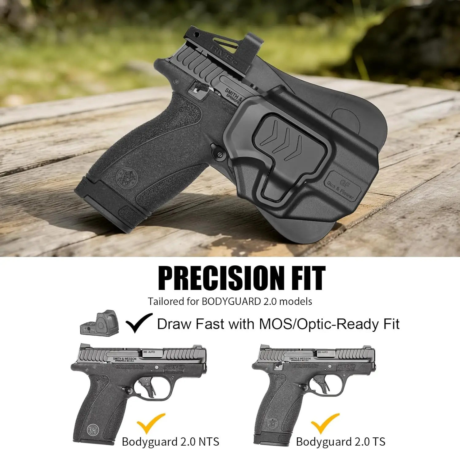 Funda OWB Smith & Wesson Bodyguard retención reforzada mano derecha