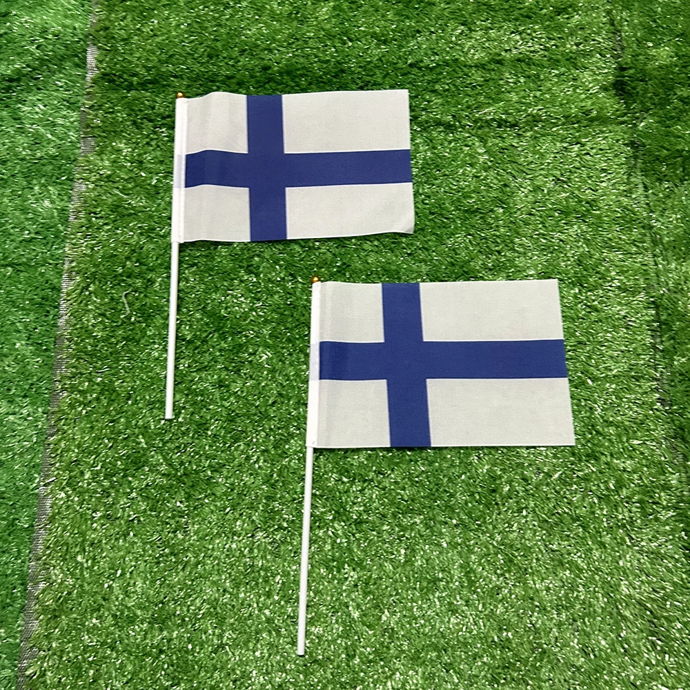 Bandera de mano Finlandia ondeante con asta de soporte – Outdoor - imagen 3