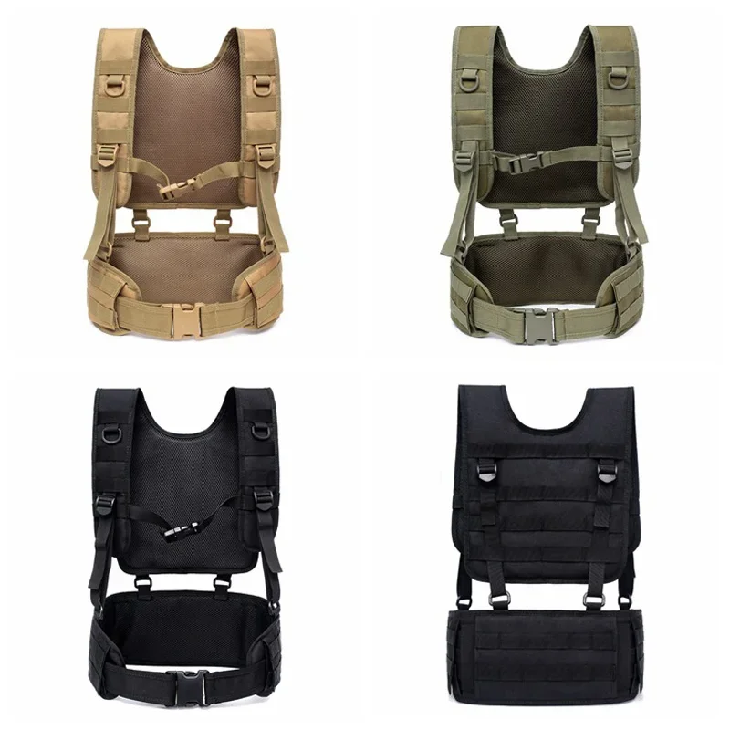 Cinturón táctico MOLLE acolchado con arnés desmontable para airsoft - imagen 5
