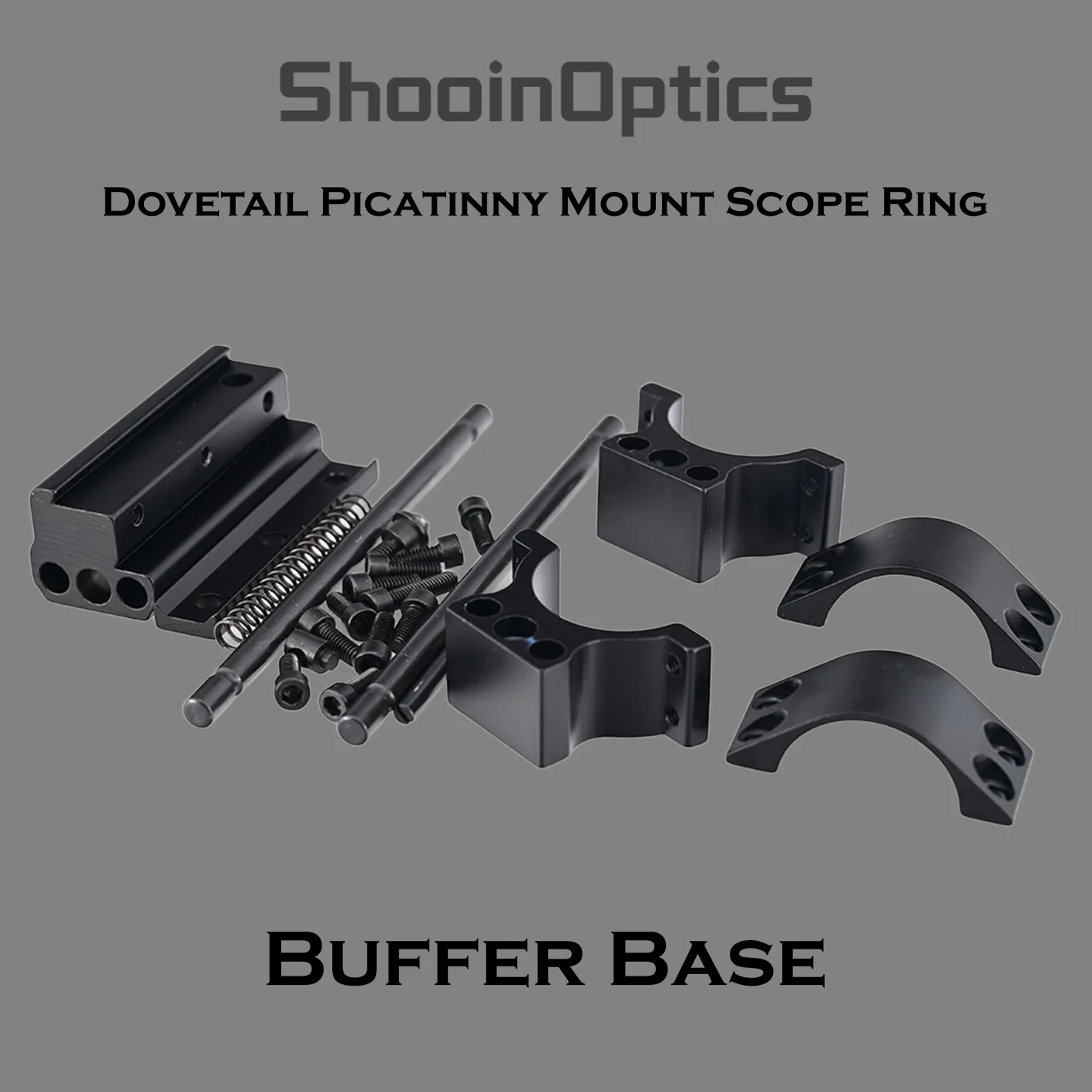 Shooin Optics Montura para mira Picatinny con anillos antichoque - imagen 2