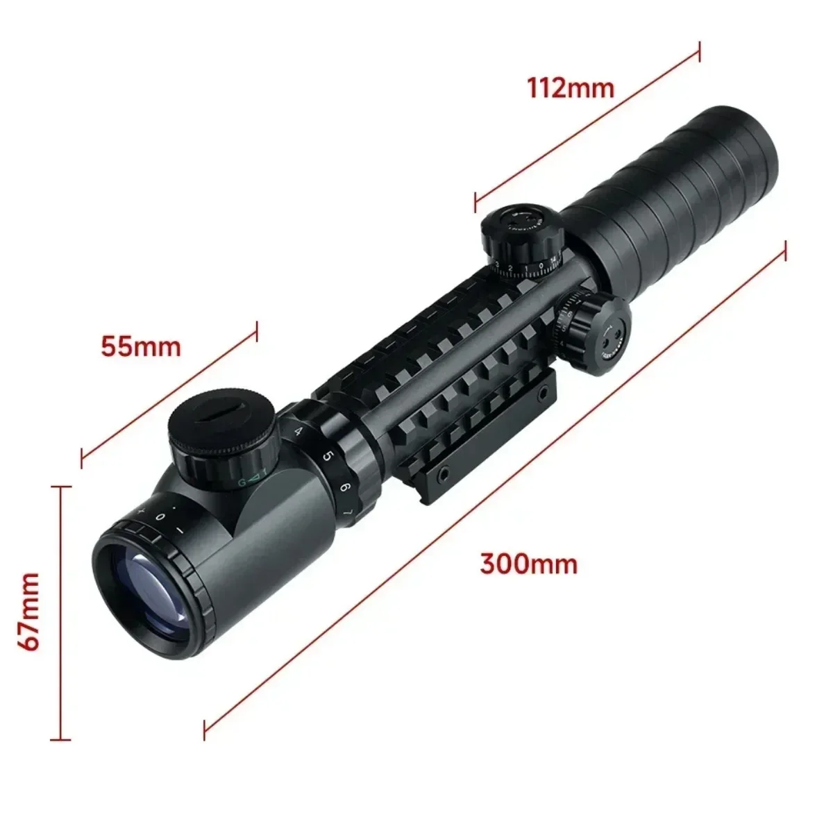 Mira táctica HD101 con láser rojo/verde e iluminación con retículas - imagen 3