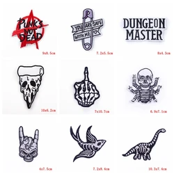 Parches termoadhesivos bordados estilo punk para chaquetas y vaqueros