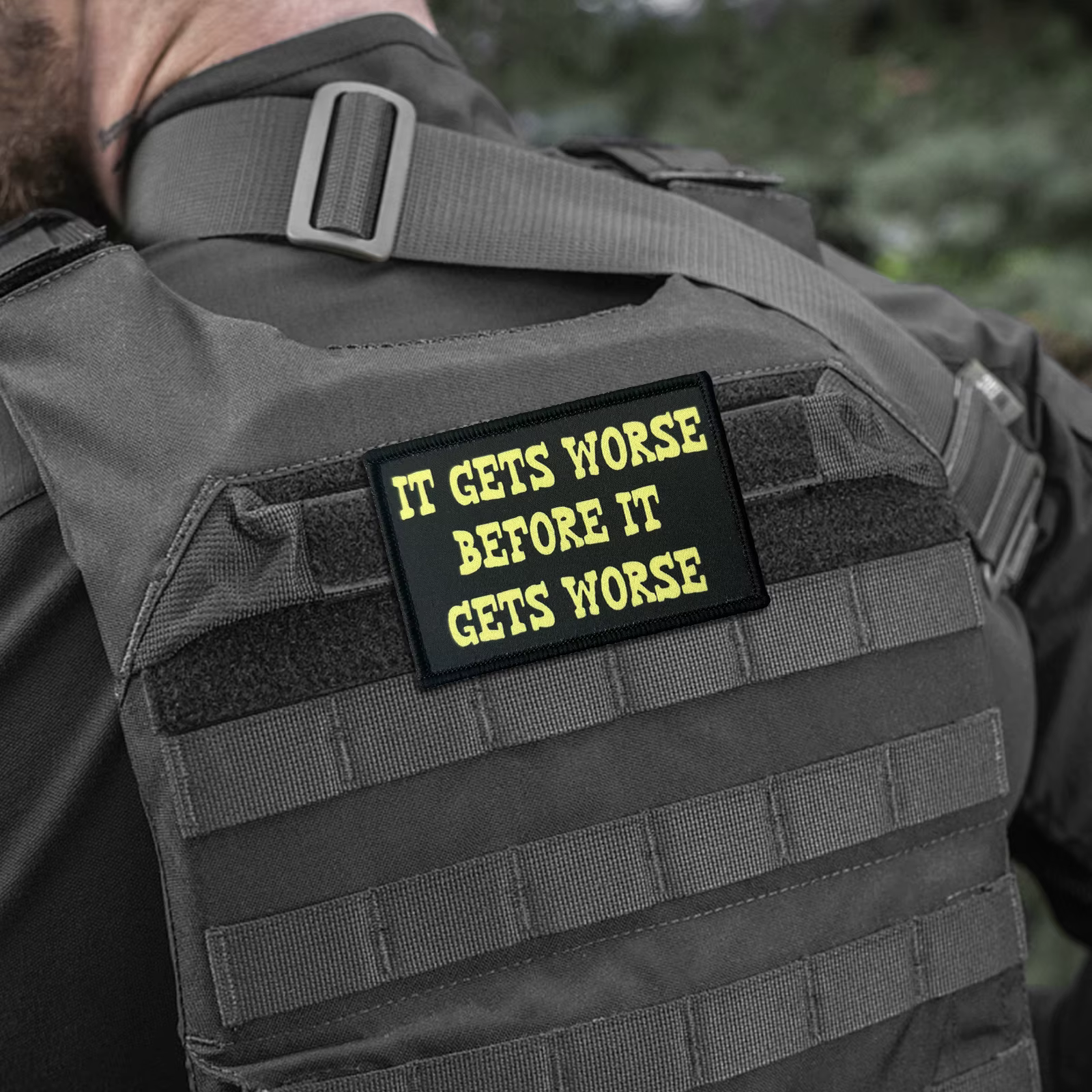 Parche táctico Se pone peor antes de superar – Velcro para mochila - imagen 3