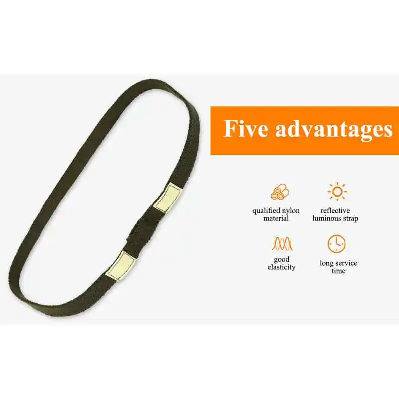 Detalle de las bandas reflectantes en la correa