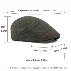 Gorra inglesa de tweed en espiga para hombre y mujer