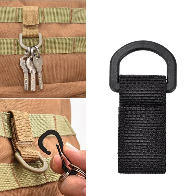 Hebilla MOLLE de nailon con mosquetón para llaves y gancho - imagen 3