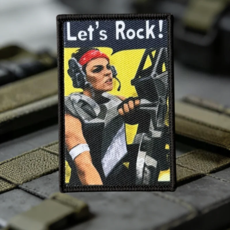 Insignia táctica 'Let's Rock' con gancho y bucle