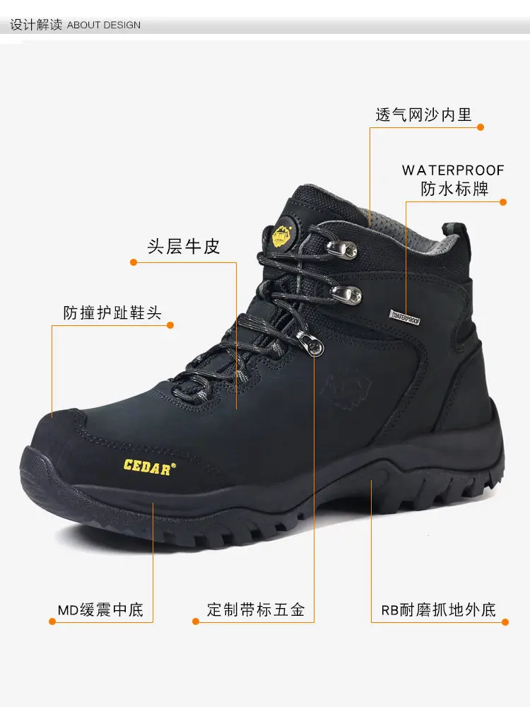 Botas de senderismo RAN de cuero vacuno para hombre, caza y montaña - imagen 2