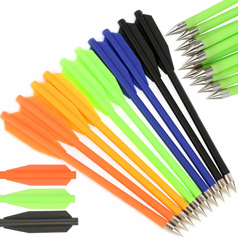 Flechas de ballesta PP plumas y punta hierro - imagen 5