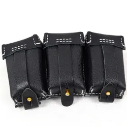 Estuche táctico triple porta revistas K98 – Cuero negro