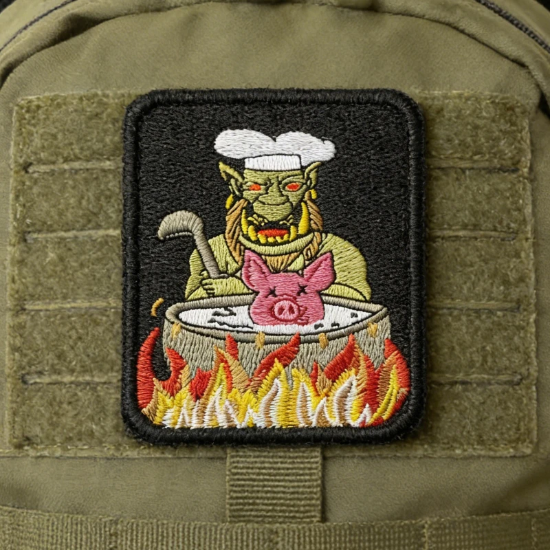 Parche táctico bordado Chef Orco – gancho y bucle airsoft - imagen 5