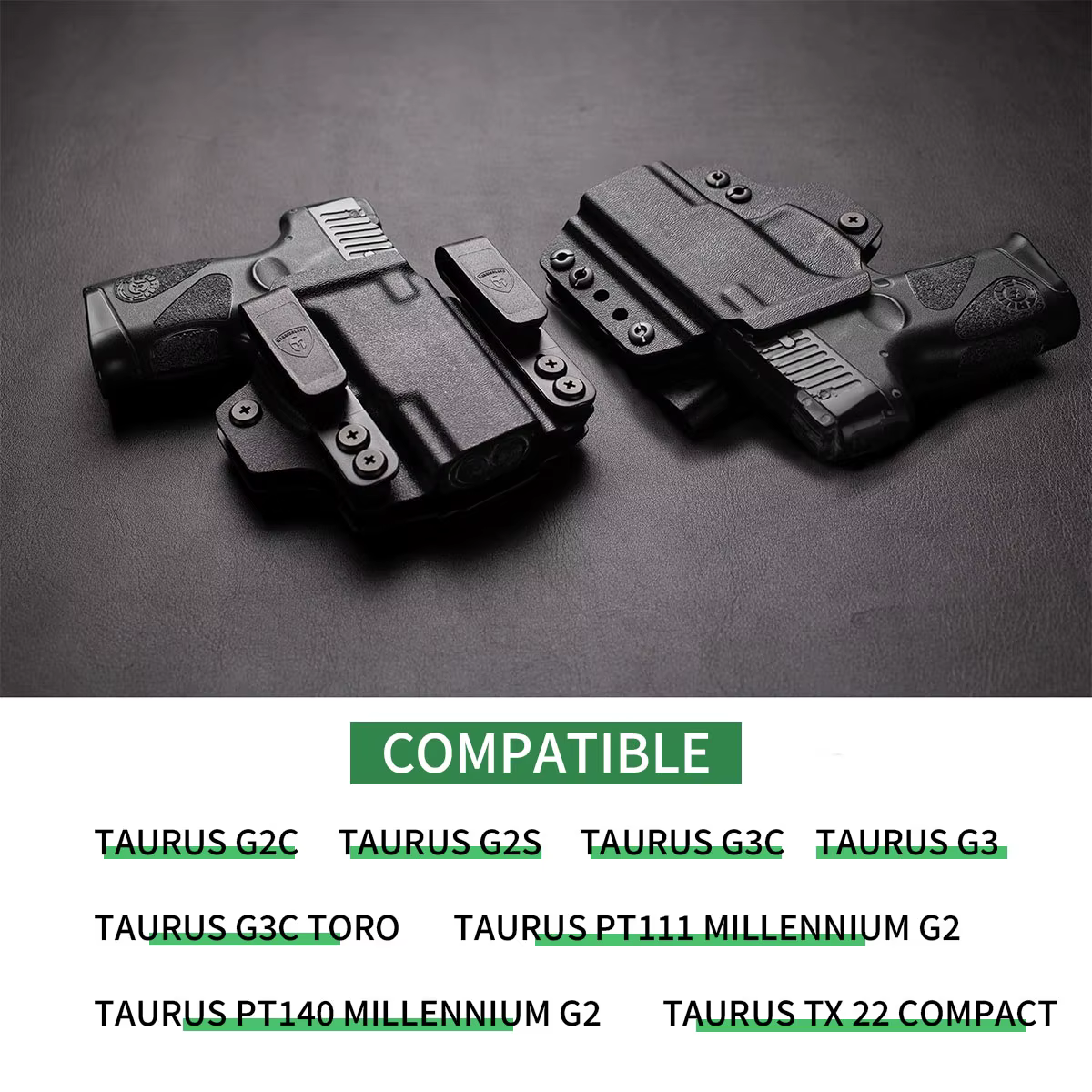 Funda táctica convertible IWB/OWB para Taurus G2C/PT111 derecha - imagen 3