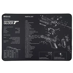 MIDUG Alfombrilla de limpieza para pistola táctica 40x28 cm