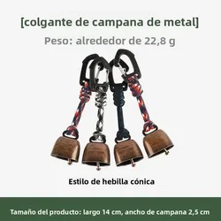 Campana de hierro vintage sonido potente para senderismo y camping