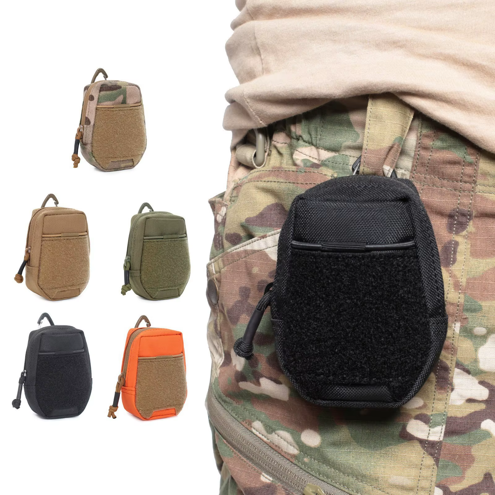 Bolsa táctica MOLLE EDC riñonera mini cartera con cremallera - imagen 2