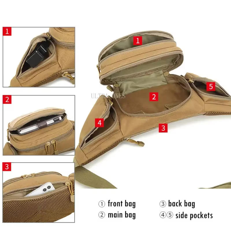 Riñonera táctica de nylon para senderismo, caza y escalada duradera - imagen 5
