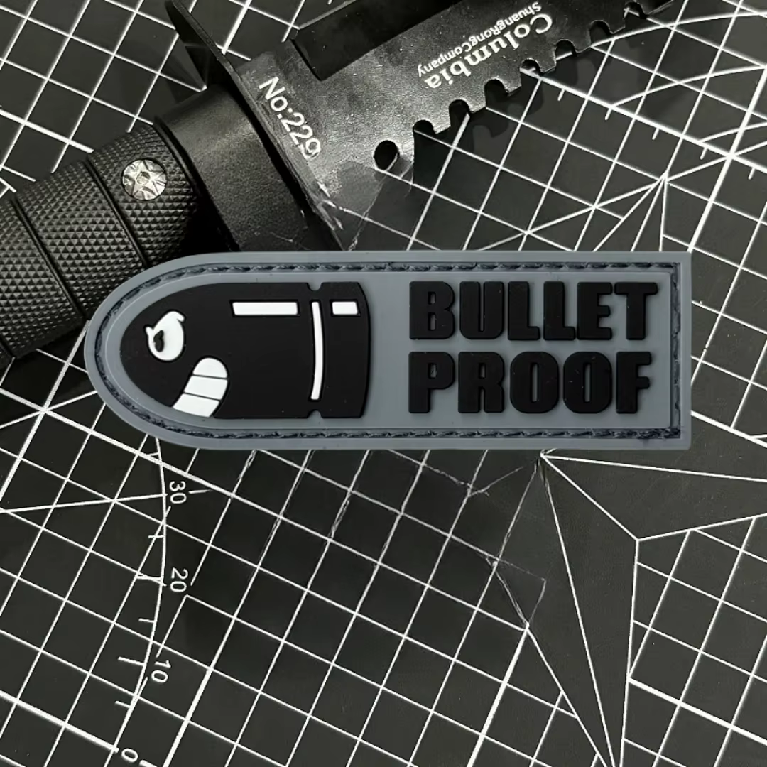 Parche táctico PVC anti-balas insignia velcro MOLLE para mochila - imagen 3