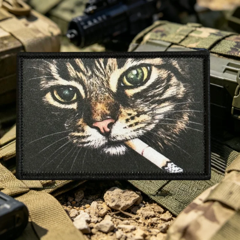 Parches tácticos de gato con gancho y bucle para mochilas - imagen 2