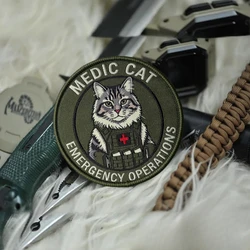 Parche táctico MEDIC CAT bordado moral con velcro para ropa militar