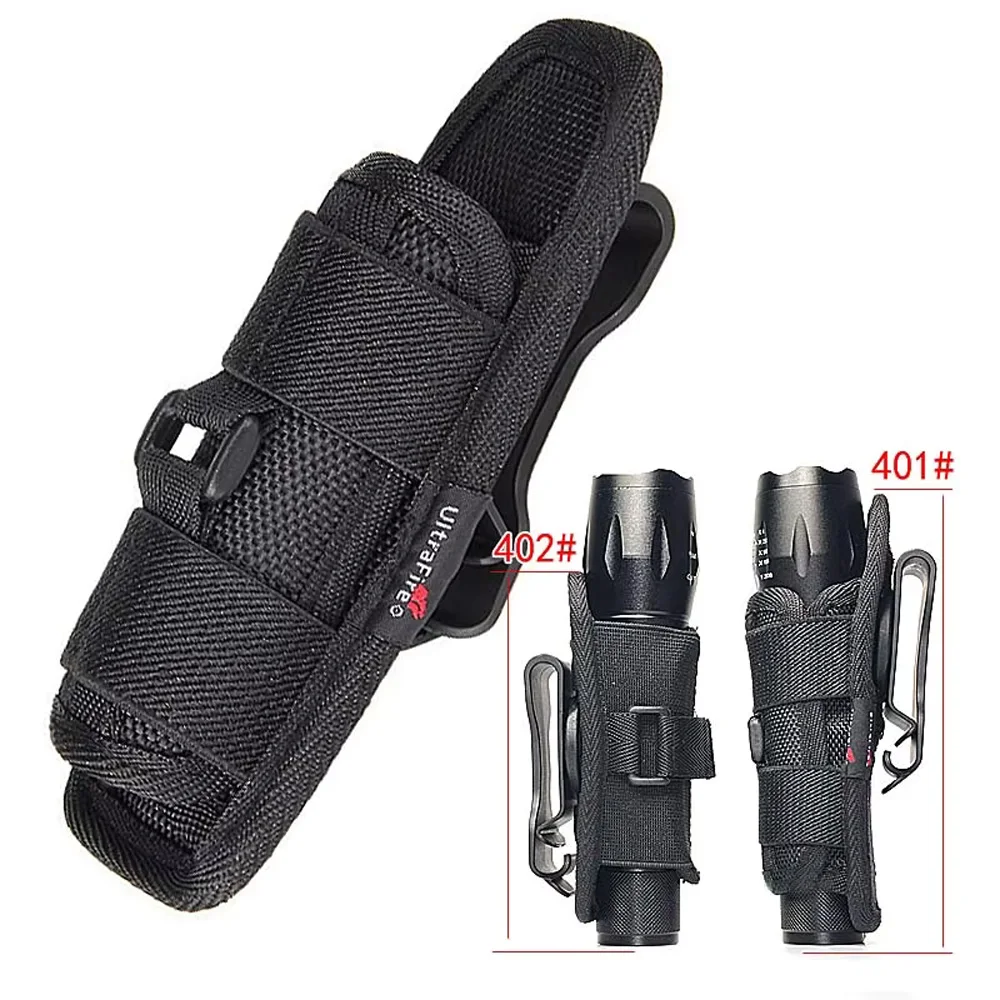 Funda táctica porta linterna MOLLE giratoria nylon con clip cintura - imagen 3