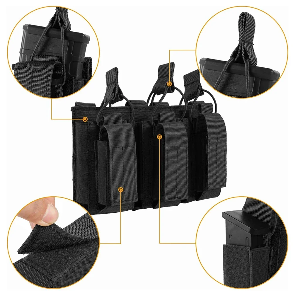 Bolsa portacargadores MOLLE Triple Mag doble para revistas caza - imagen 3