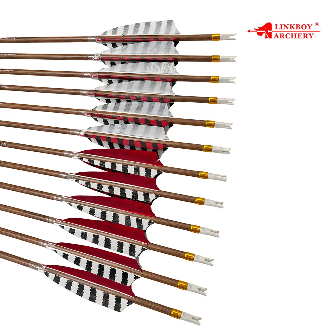 Linkboy Wood Skin – Flechas de carbono para arco de caza - imagen 2