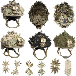 Funda casco táctica camuflaje 3D modular con hojas multi-forma