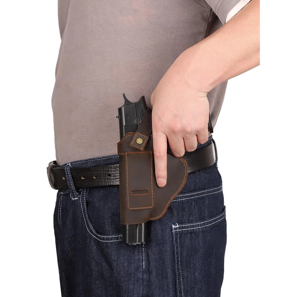 Funda táctica de pistola IWB/OWB de cuero compacta ambidiestra - imagen 3