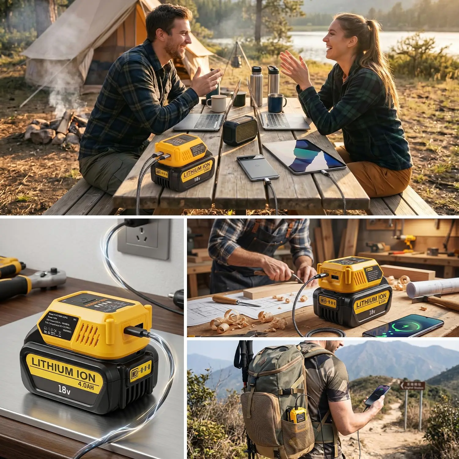 Cargador rápido de 100 W para baterías de 18 V con USB-C - imagen 4